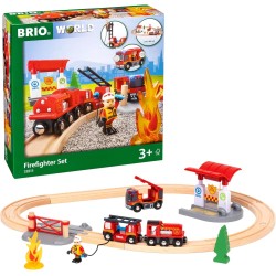 BRIO World Bahn Feuerwehr Set