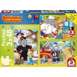 Schmidt Puzzle - Benjamin Blümchen, Immer im Einsatz (3x48)