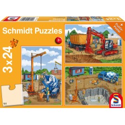 Schmidt Puzzle - Auf der Baustelle (3x24)