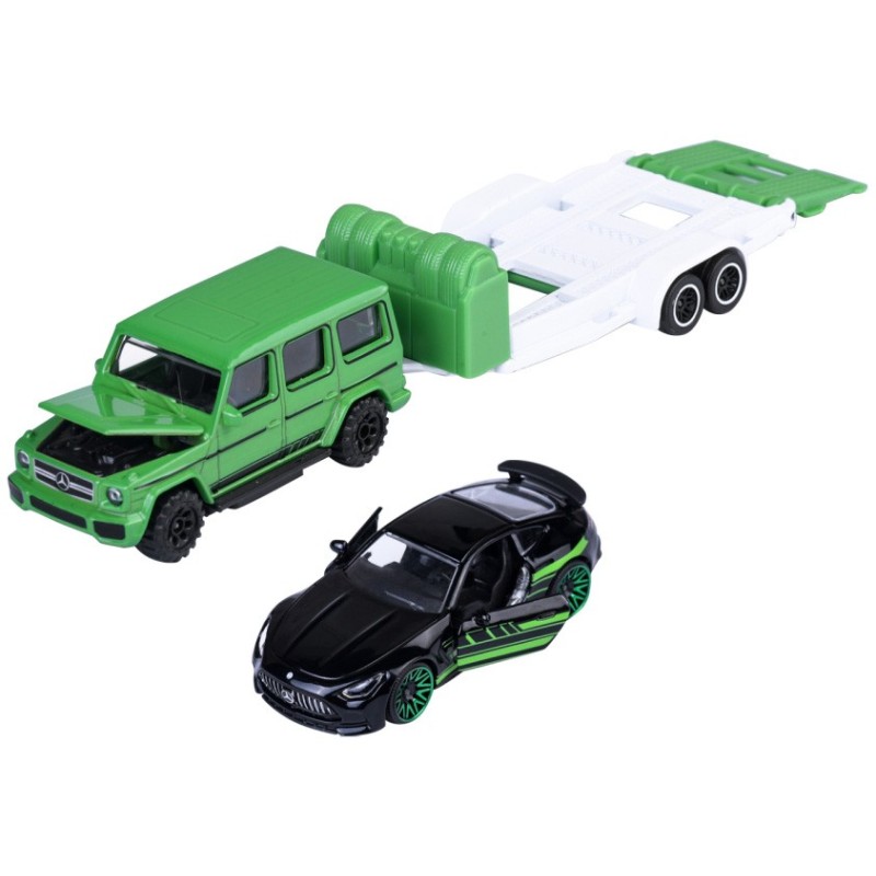 majorette - Mercedes-AMG Deluxe Trailer (Mercedes-AMG G 63 + GT 63 & Anhänger)