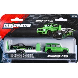 majorette - Mercedes-AMG Deluxe Trailer (Mercedes-AMG G 63 + GT 63 & Anhänger)