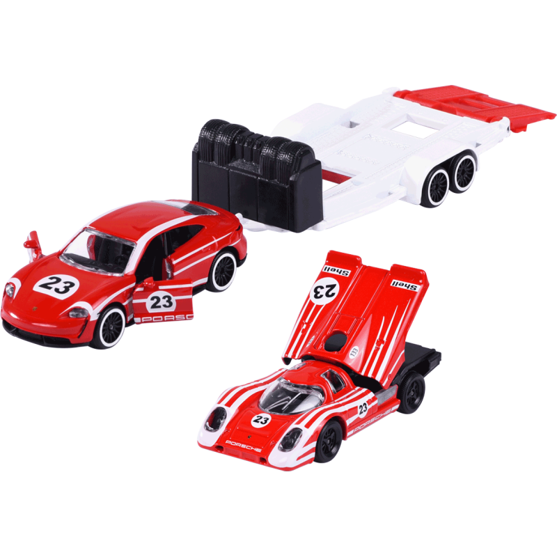 majorette - Porsche Deluxe Trailer (Taycan Turbo S + 917)