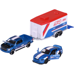 majorette - Racing Deluxe Trailer (F- 150 Raptor + Mustang GT: Ford Performance)