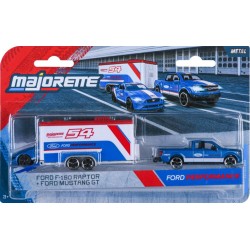 majorette - Racing Deluxe Trailer (F- 150 Raptor + Mustang GT: Ford Performance)