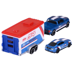 majorette - Racing Deluxe Trailer (F- 150 Raptor + Mustang GT: Ford Performance)