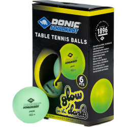 Schildkröt - Tischtennis Bälle Glow in the Dark, Poly 40+ Qualität, 6x fluoreszierendes