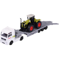 majorette - City Transporter (MAN TGX XXL Transporter mit Claas Xerion 5000 Traktor)