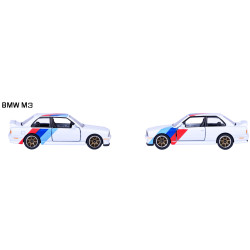 majorette - BMW Edition (BMW M3: Motorhaube weiss mit 1 Streifen)