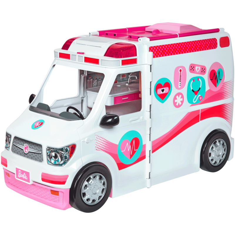 Barbie - Barbie 2-in-1 Krankenwagen Spielset (mit Licht & Geräuschen)