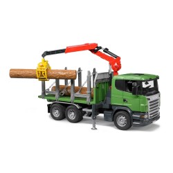 bruder 1:16 - SCANIA R-Serie Holztransport-LKW mit 3 Baumstämmen